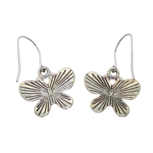 New Butterfly Dangle Pierced Earrings - Nature Bug Insect Jewelry Gift - Picture 2 of 5